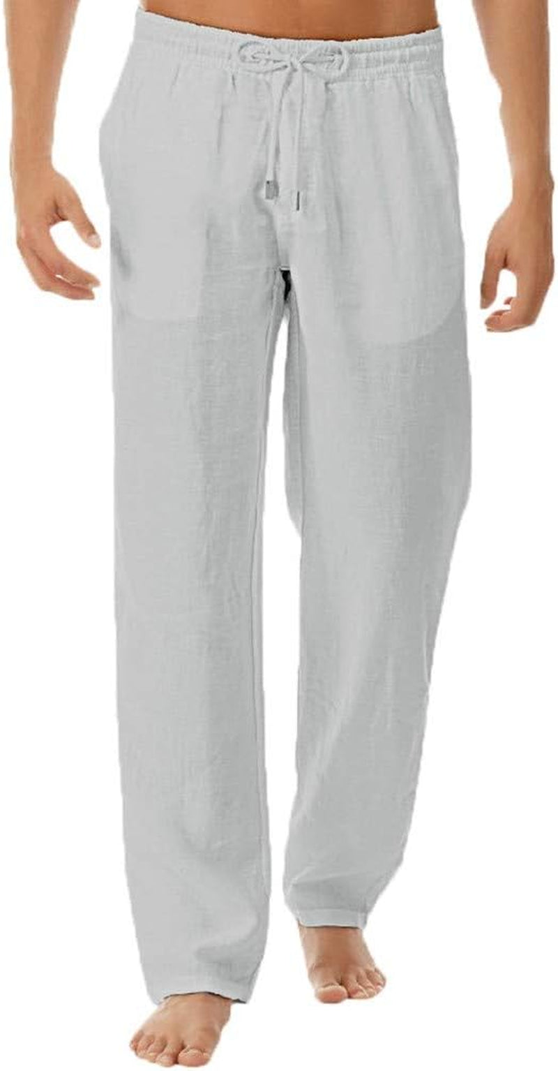 Golf Shorts - Loose Fit Cheap Athletic Pants - Simple Big and Tall Solid Linen Trousers Dance Pants Pajama Pants