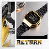 Retro LED Digital Male Watches Casual Simple Mens Wristwatches Stainless Steel Band Waterproof Watch Men Reloj Hombre 1647