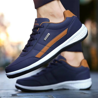 Mens Shoes Fashion Running Sneaker Casual Leather Sport Shoes Breathable Comfortable Walking Shoes