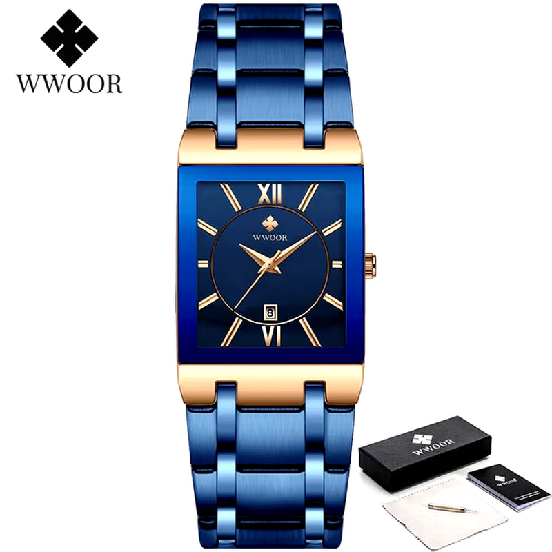 2024 Fashion Mens Watches Top Brand Luxury Wrist Watch Quartz Square Waterproof Geneva Design Mens Clock Relogio Masculino