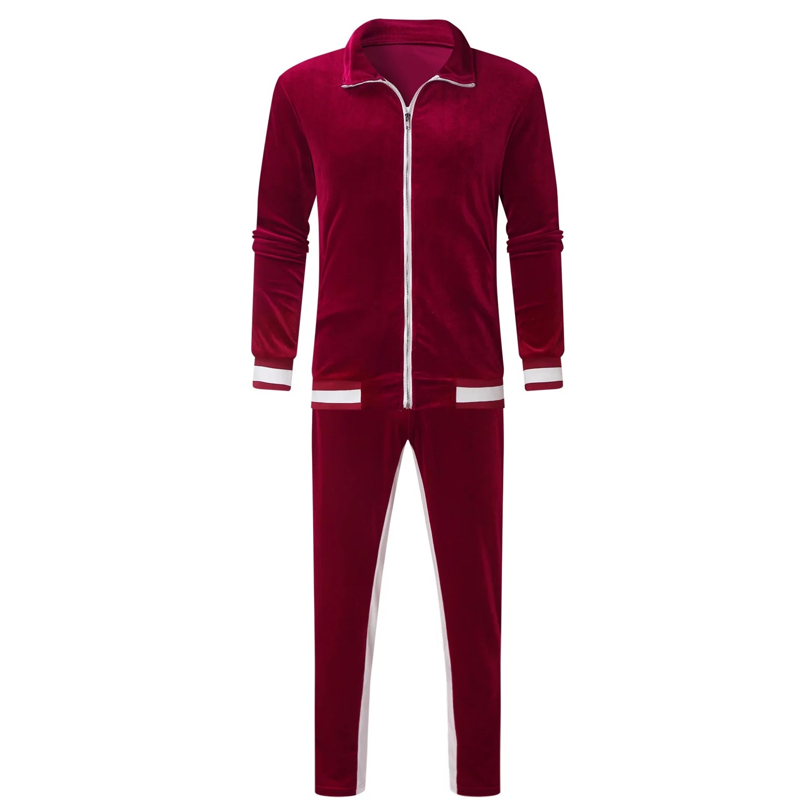 Velour Tracksuit Mens,Men'S Velour Tracksuit 2 Pieces Winter Warm Full Zip up Jacket Sweatpants Fitness Sportswear Sweatsuit Jogger Sets