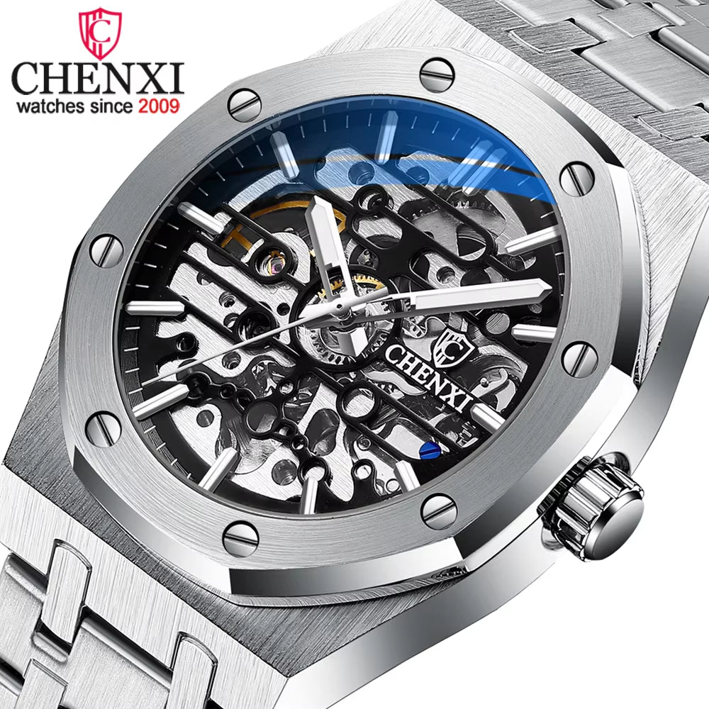 Automatic Mens Watches Top Brand Mechanical Tourbillon Wrist Watch Waterproof Business Stainless Steel Sport Mens Watches